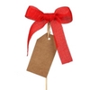 Pick bow woven 13x10cm+label+12cm stick red