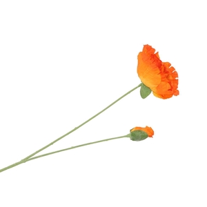 Silk Poppy 2x Orange 70cm