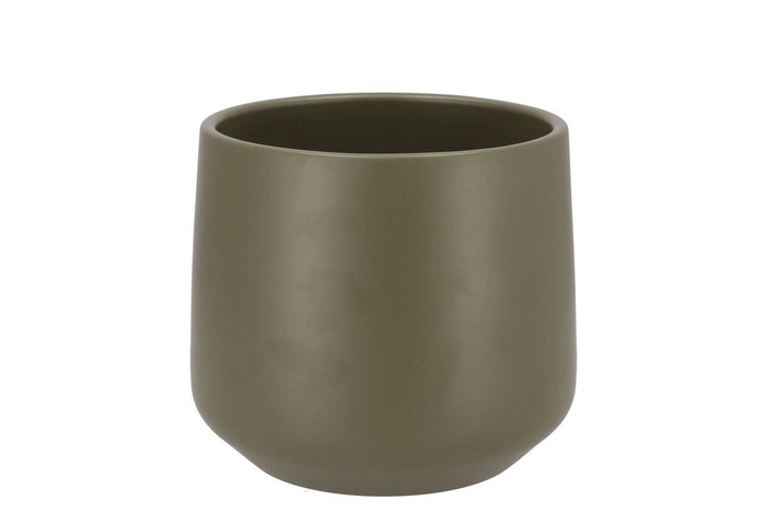 Ceramic Capers Green Matt Pot Berlin 16cm
