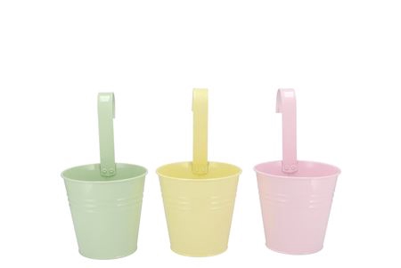 <h4>Zinc Dreamy Pastel Mix Bucket Hanging Ass 14x13x10</h4>