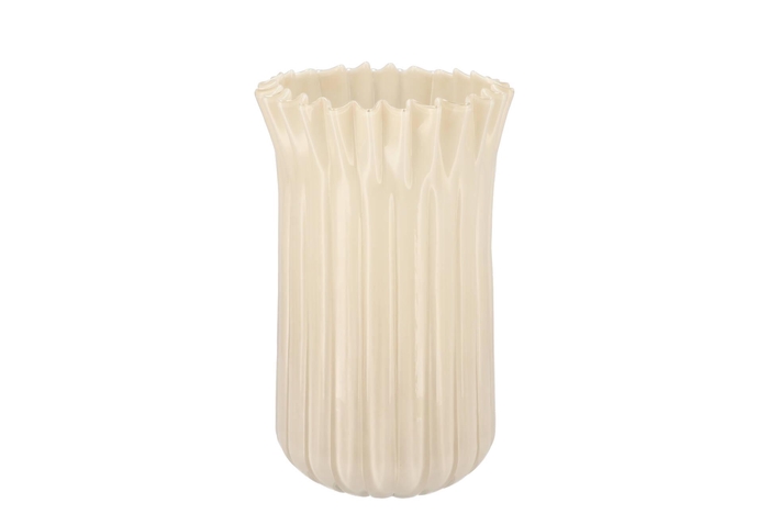 Imke Offwhite Vase Milky 19x19x32cm