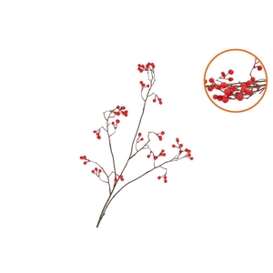 Silk Berry Branched Fiery Red 93cm Nm