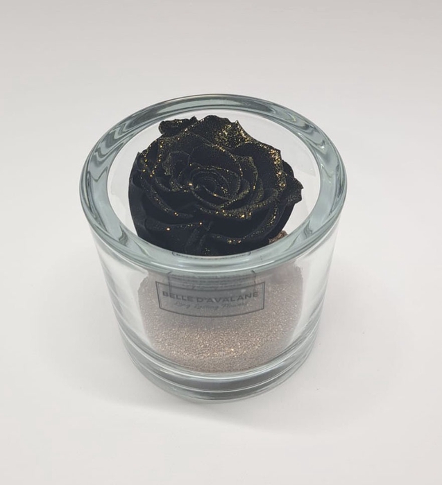 Cilinder d9x8h glitter zwart