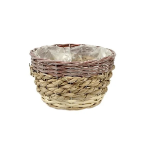 Round Willow Basket w/ Brown Rim D16 H10