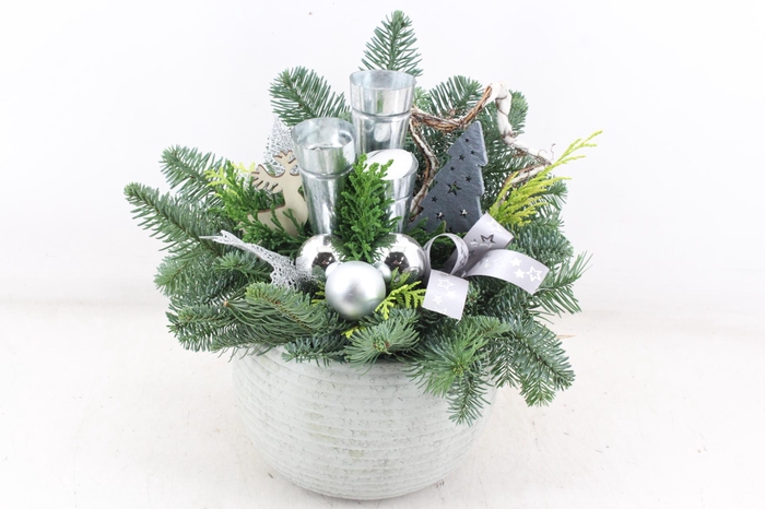 <h4>arr5 Kerst PL - Bolpot ribbel zilver</h4>