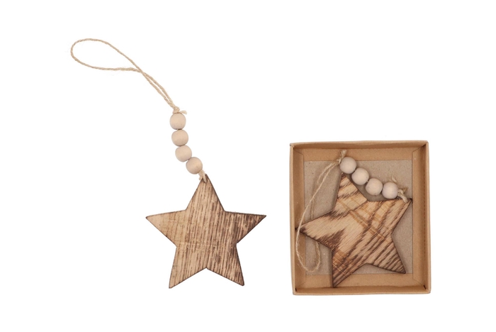 Fee Natural Hanger Star 10x10cm P/2