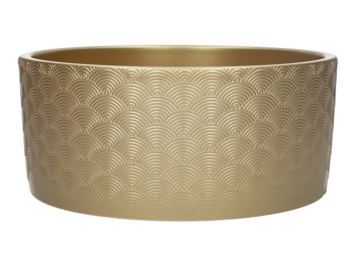 <h4>DF03-885470600 - Planter Napoli d22.5xh10.1 gold</h4>