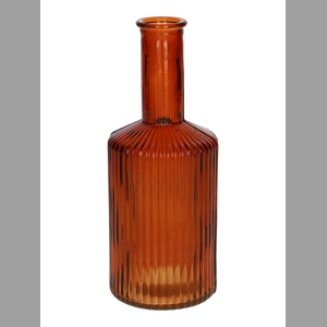 DF02-665462500 - Vase Caro lines neck d3.7/8.2xh20.5 brown/terra transparent