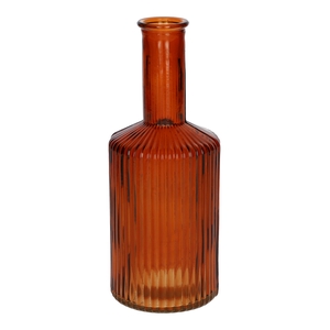 DF02-665462500 - Vase Caro lines neck d3.7/8.2xh20.5 brown/terra transparent