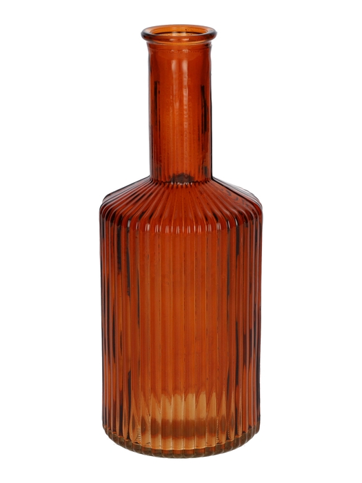 DF02-665462500 - Vase Caro lines neck d3.7/8.2xh20.5 brown/terra transparent