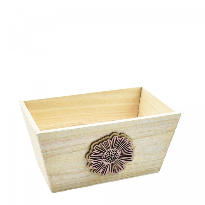 <h4>Wood Dona tray flower 19*11*10cm</h4>