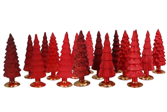 <h4>Twinkle Jolly Red Mix Glass Tree Matt Ass 10x35cm</h4>