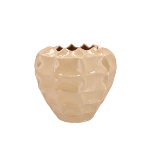 Lima Beige Vase Carve 27x27x23cm