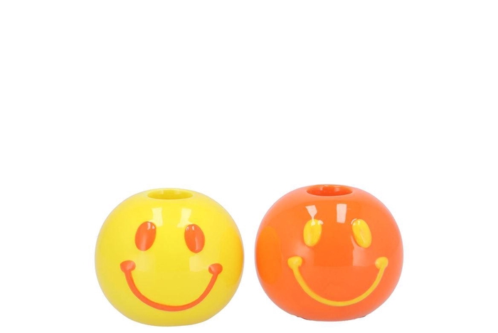 <h4>Smiley Dutch Orange Mix Candle H Ass 7x7x6cm Nm</h4>