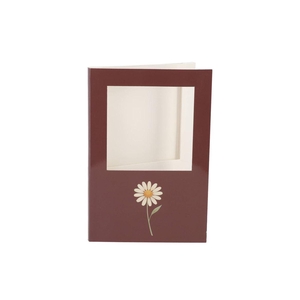Gift Tile Card Flower Brown 21x14x1cm