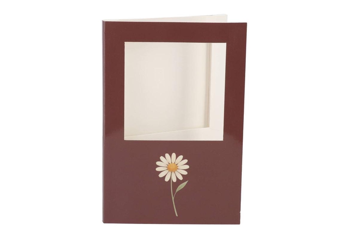 <h4>Gift Tile Card Flower Brown 21x14x1cm</h4>