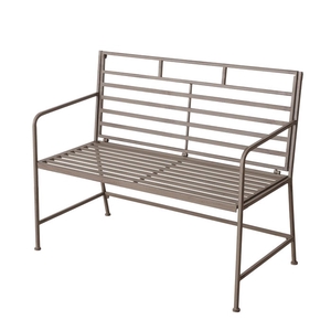 Bench Balduin, H 90,3 cm, Iron powder coated, Single-colour, Grey iron powder coated grey