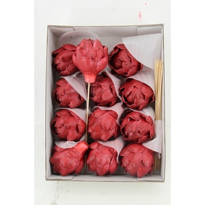 Wax Artichoke Ø8x10cm Burgundy