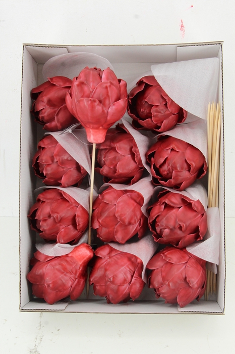 <h4>Wax Artichoke Ø8x10cm Burgundy</h4>
