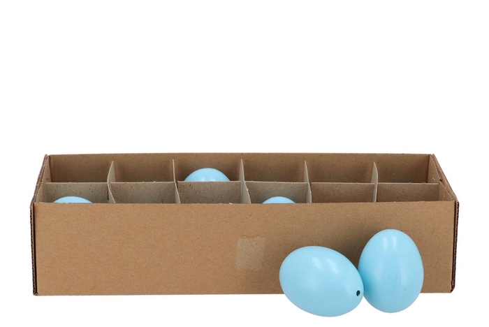 <h4>Eggs Kippen Aqua Blauw Per 12 5x6cm</h4>