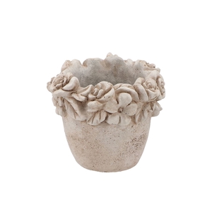 Concrete Antique Flower Pot Round 18x17x16cm