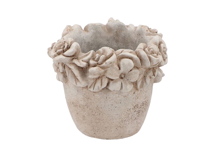 <h4>Concrete Antique Flower Pot Round 18x17x16cm</h4>