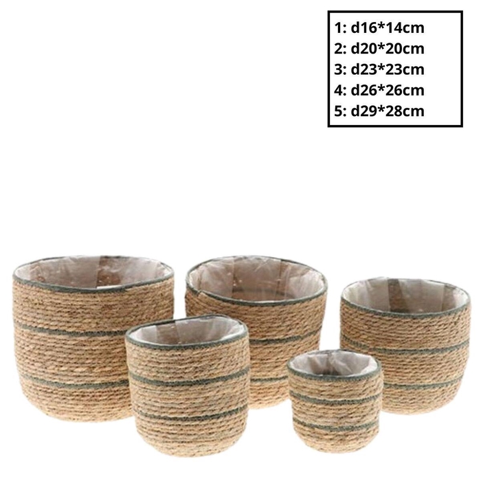 <h4>Basket sets Santo pot S/5 d29*28cm</h4>