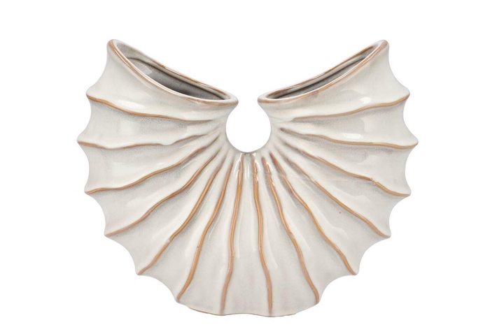 <h4>Sifan White Vase Shell 31x10x25cm</h4>