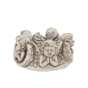 Concrete Antique Angel Wreath Pot 23x23x11cm