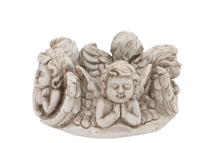 <h4>Concrete Antique Angel Wreath Pot 23x23x11cm</h4>