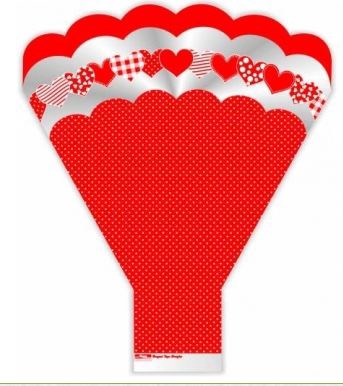 <h4>BOUQUET TACA 48 CM X 43 CM X 13 CM COM 25 UN CORACOES VERMELHO</h4>