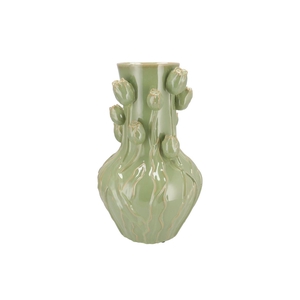 Mara Pistache Vase Neck Tulip 28x28x45cm Nm