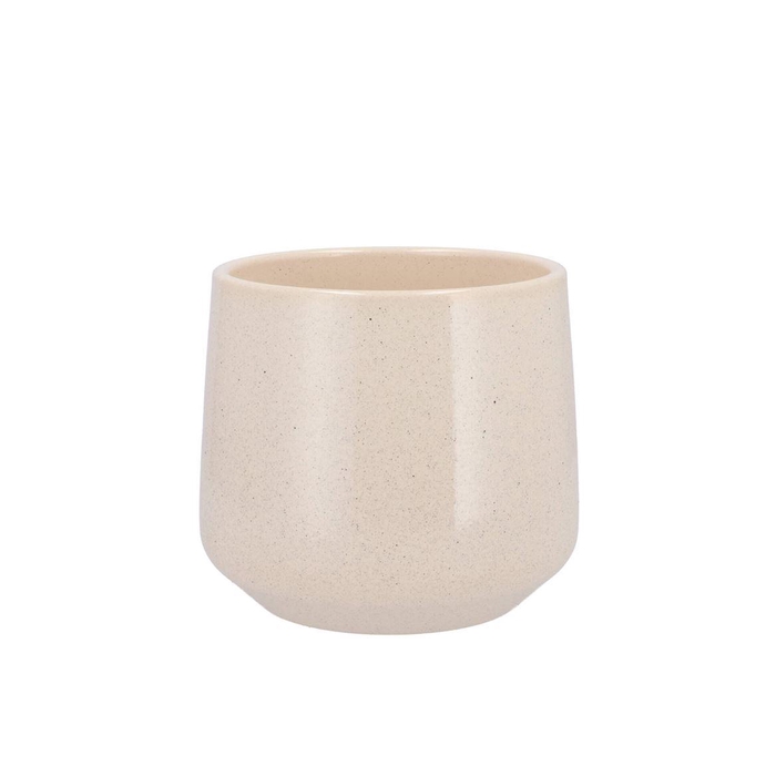 <h4>Ceramic Beige Stone Pot Berlin 13cm</h4>