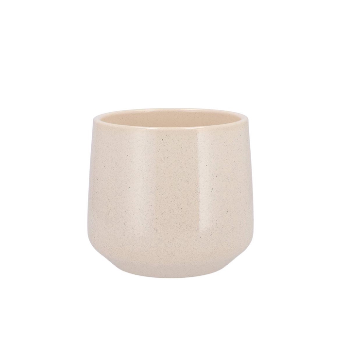 <h4>Ceramic Beige Stone Pot Berlin 13cm</h4>