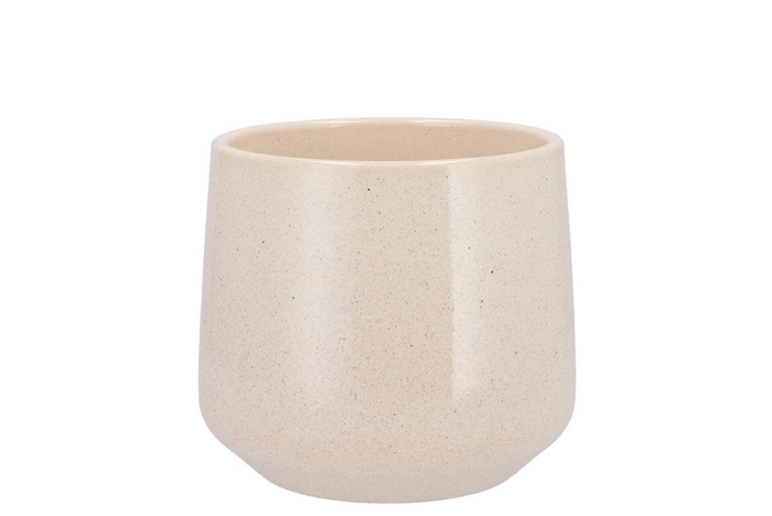 Ceramic Beige Stone Pot Berlin 13cm
