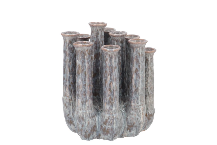 Inga Jahra Grey Vase Tube Active Glaze 20x16x24cm Nm