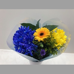 Boeket Wies blauw/geel