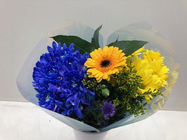 <h4>Boeket Wies blauw/geel</h4>