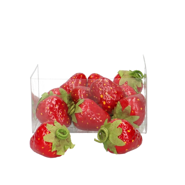 Decoration Strawberry 4cm x12