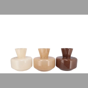 Beau Natural Brown Mix Neck Sphere Vase Ass 21x20cm Nm