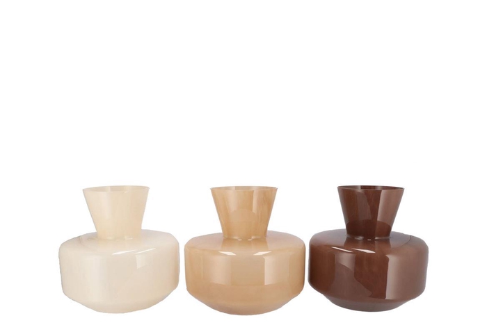 Beau Natural Brown Mix Neck Sphere Vase Ass 21x20c