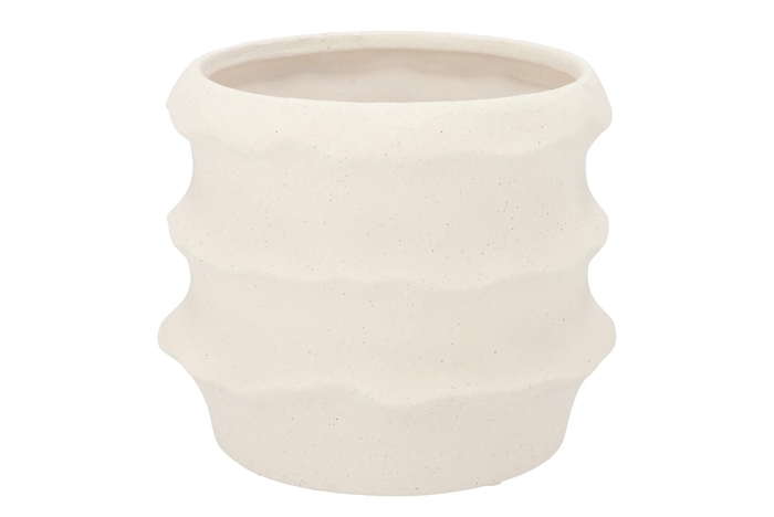 Junia White Structure Pot 21x21x18cm Nm