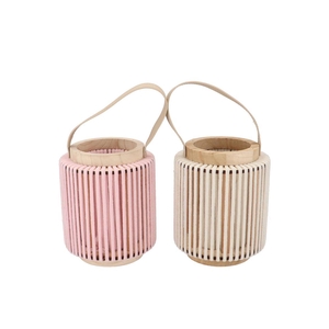 Cruz Pink White Lantern Round Ass 13x16x20cm