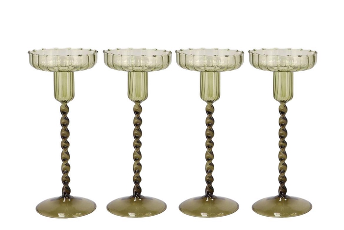 Jules Summer Green Candle Holder Ass 9x22cm Nm