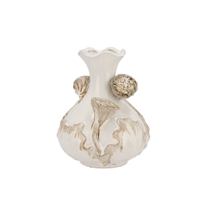 Mara White Vase Neck Lotus 21x21x25cm