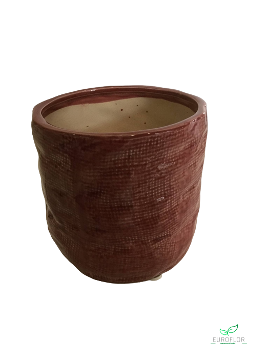 POT ROND JUTE ROOD d15,5 h15,5