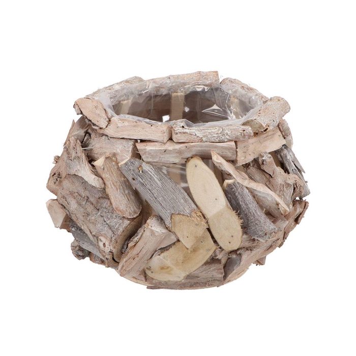 <h4>Nature Planter Driftwood Pot Whitewash 25x16cm</h4>