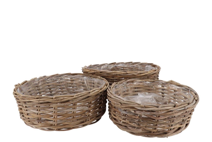 <h4>Rattan Kuboo Basket Round Low S/3 35/40/45 H13/14/15</h4>