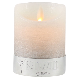 DF12-BD-20429 - Magic fl candle 75x100mm silver/white