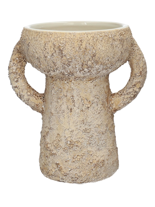 <h4>DF03-731081300 - Vase Zibo d10.5/11.5xh15.5 creme</h4>